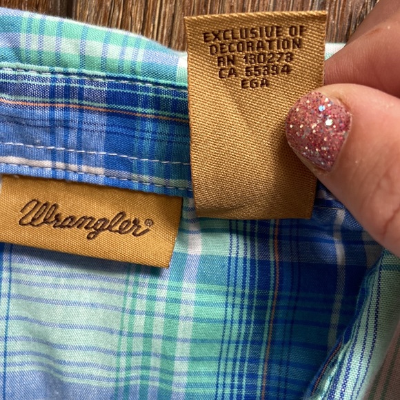 Wrangler Pearl Snap Button Down Long Sleeve Shirt Size L - Picture 5 of 8